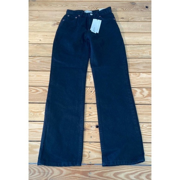 NWT Zara Hi Rise Straight Leg Jeans Size 32 Women’s Black MSRP $45.90 - Picture 1 of 11